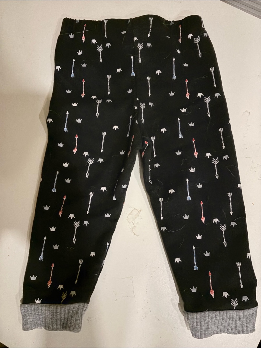 Rosie Pope Black Arrow & Crown Print Joggers